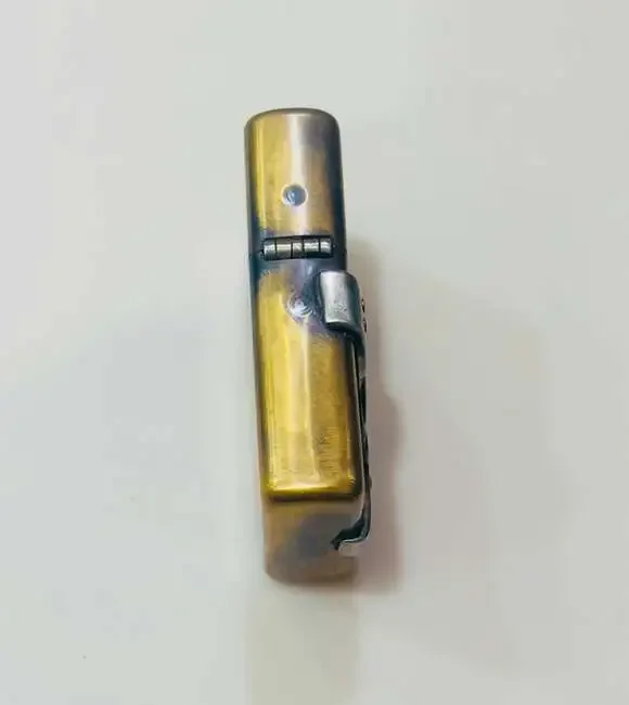 Vintage Harley Davidson Motorcycles Bootstrap Silver and Brass Lighter Case - Picture 6 of 7